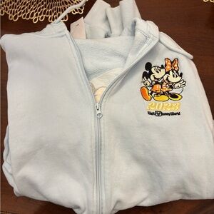 Disney Light Blue Hoodie with Mickey and Minnie